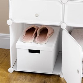 HOMCOM Szafka na Buty z Pudełkami Biała 75x37x73cm Regał na Ubrania Przechowywanie | Aosom PL