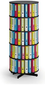 Regał obrotowy na segregatory, 5 półki, czarny