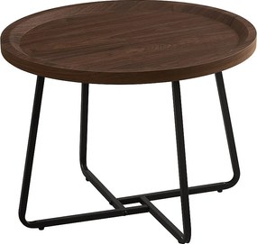 Stolik kawowy - MDF i metal - ciemny brąz - LIMO