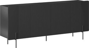Komoda Malmi 200 cm czterodrzwiowa - czarny mat / czarne nóżki