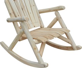 Fotel bujany krzesło na biegunach drewniane outsunny