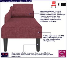 Czerwony fotel typu szezlong z poduszką - Ores