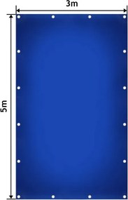 Plandeka JAGO 650 g/m², aluminiowe oczka, niebieska, 3x5 m