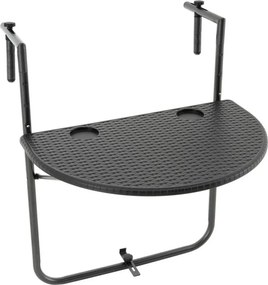 Wiszący rattanowy składany stół - czarny