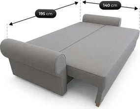 Sofa z Funkcją Spania RELON Szara Glamour