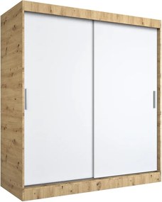 Szafa przesuwna 180 cm dąb artisan + biały G3-Z55