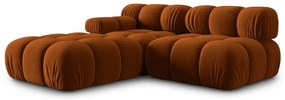 Pomarańczowa aksamitna sofa 282 cm Bellis – Micadoni Home