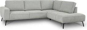 Jasnoszary narożnik z tkaniny szenilowej (prawostronny/w kształcie litery L) Amsterdam – Scandic