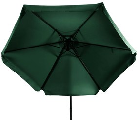 Parasol Ogrodowy Składany AKRON 300 cm Zielony Regulowany Na Taras
