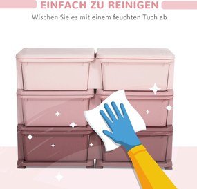 HOMCOM Szafka dziecięca z szufladami Kolorowe pudełka na zabawki 6 poziomów Organizacja pokoju dziecięcego | Aosom PL