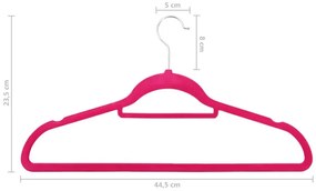 Komplet 20 szt. różowych aksamitnych wieszaków M3-R36
