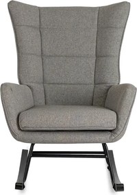 Fotel Bujany Uszak JACKSON Szary/Czarny Nowoczesny