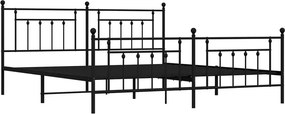 Czarne metalowe łóżko małżeńskie 200x200cm C9-P15