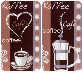 Zestaw 2 szklanych płyt ochronnych na kuchenkę Maximex Coffee, 52x30 cm