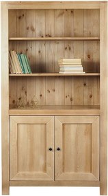 Regał drewniany 200 x 110 z drzwiczkami i półkami Madison, kolor dębowy