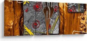 Obraz starożytnego obrazu (z zegarem) (90x30 cm)