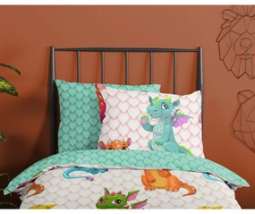 Bawełniana pościel dziecięca jednoosobowa 140x220 cm Dragons – Good Morning
