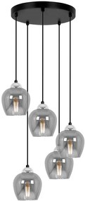 Lampa wisząca ze szklanymi kloszami szara C8-C06