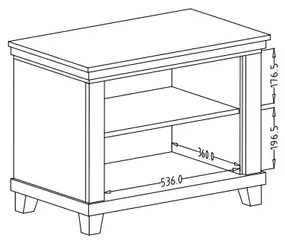 Szafka na buty niska EVORA 1K 70cm abisko ash/dąb lefkas HELVETIA