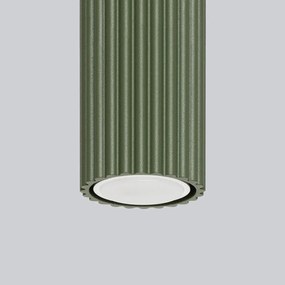 Plafon KARBON 40 zielony oliwkowy ryflowany SOLLUX  LIGHTING