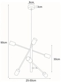 Lampa wisząca ruchome patyki - S138-Lemos