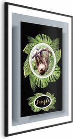 Plakat Leniwiec 21x30 cm z ramą czarną z marginesem ARTGEIST B