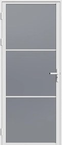 Drzwi z ościeżnicą odwracalne z Aluminium i szkła hartowanego Przydymione - W204 x S73 cm - Biały MASERU