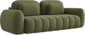 Kanapa 3-osobowa z funkcją spania - z tkaniny bouclé - zielony - PELE
