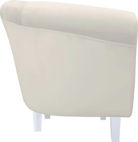 Fotel Milo tkanina Welur wygodny fotel tapicerowany do salonu i sypialni : Kolor nogi - Biała, Kolor tkaniny - VELVET - MG50, Wysokość nogi - 15 cm