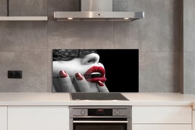 Panel nad Blat Kuchenny Czerwone Usta i Paznokcie