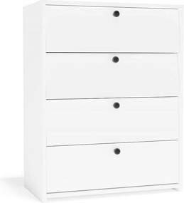 Szafka na obuwie LOKA | Biała | 66x36x85 cm | Nowoczesna  4-poziomowa