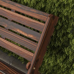 Outsunny Ławka ogrodowa dwuosobowa z oparciem Drewniana Wypalana 122x63x83 cm do 250 kg | Aosom PL