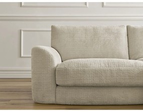 Beżowy narożnik z tkaniny szenilowej (prawostronny/z szezlongiem) Leonore – Bobochic Paris