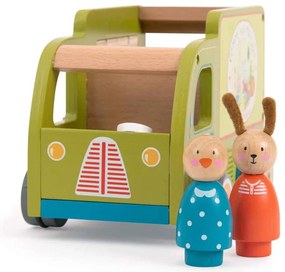 Drewniane auto zabawkowe La Grande Famille Food Truck – Moulin Roty