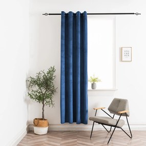 Zasłona zaciemniająca ELVIO VELVET 140x250 cm, granatowa Zawieszanie: Metalowe pierścienie