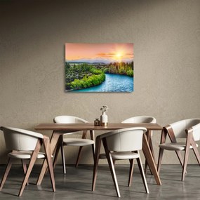Obraz na szkle - Leśny krajobraz górski (70x50 cm)