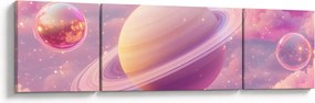 Obraz - Różowa planeta (170x50 cm)
