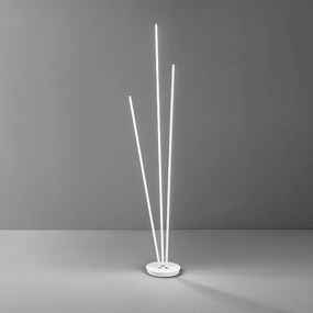 Designerska lampa podłogowa TWINS LED marki Perenz z białego metalu