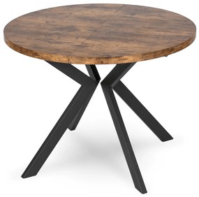Stół Okrągły Rozkładany LUKAS 100-250 cm Dąb Rustykalny Nowoczesny Loft