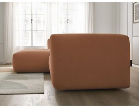 Narożnik (lewostronny/z szezlongiem) w kolorze terakoty Talia – Bobochic Paris