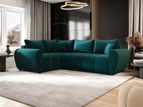 BEDANTE narożnik MOLISA L PLUS Itaka 39 lewa turkusowy z funkcją spania sofa w kształcie litery L z pojemnikiem na pościel