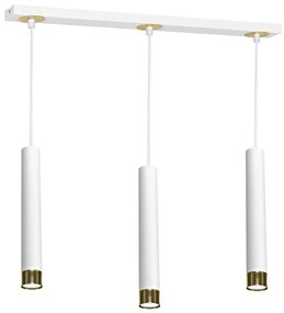 Lampa wisząca, potrójna, biała, złota, nad wyspę, stół DANI WHITE/GOLD 3xGU10