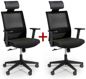 Krzesło biurowe WOLF 1+1 GRATIS, czarny