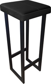 Hoker ALEX krzesło barowe tkanina Welur podstawa metalowa : Kolor Stelaża - Czarny , Kolor tkaniny - VELVET - MG19, Wysokość - 90 cm