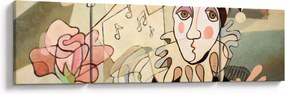 Obraz - Kubizm - harlequin and rose (170x50 cm)