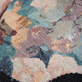 Lampa wisząca czarna z kwiatowym kloszem i białym wnętrzem 31,5 cm 3-źródła światła - Cava