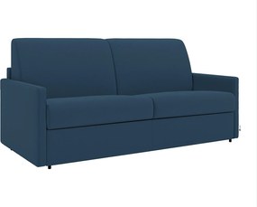 Kanapa 3-osobowa rozkładana typu express z tkaniny - Niebieski ciemny - Pow. spania 140 cm - Materac 14 cm CALIFE