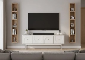 Szafka RTV w stylu glamour Marlen 155 cm, kolor kaszmir