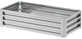 Outsunny Wysoki kwietnik ogrodowy, odporny na warunki atmosferyczne, otwarte dno, stal ocynkowana, 120 cm x 60 cm x 30,5 cm, Srebrny