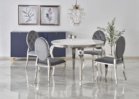 Krzesło tapicerowane K555 VELVET szare/srebrne HALMAR